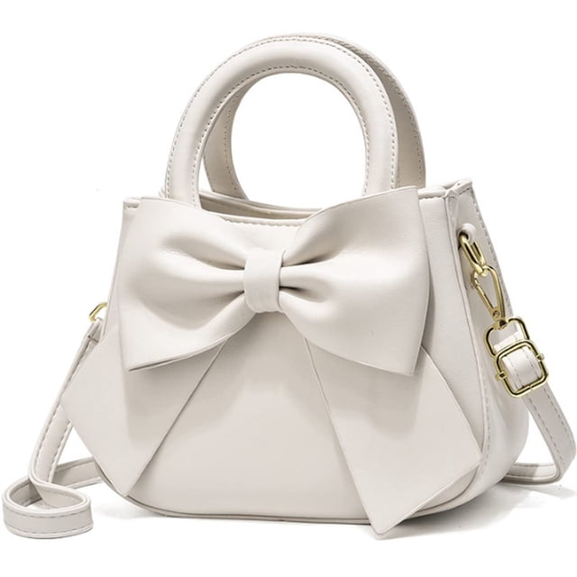 Bolso de hombro YOUNXSL piel sintética con lazo bolso de mano con asa superior blanco Talla unica