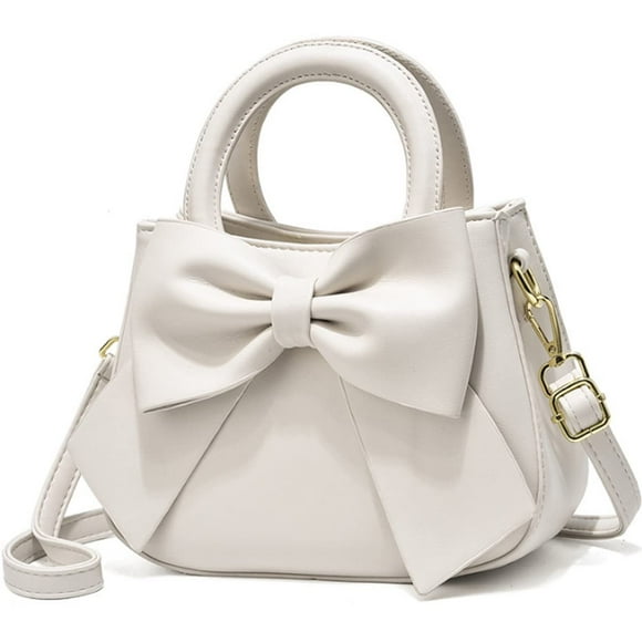 Bolso de hombro YOUNXSL piel sintética con lazo bolso de mano con asa superior blanco Talla unica