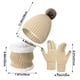 thumbnail image 3 of Conjunto de 3 gorros, bufandas y guantes de invierno para mujer, gorro de cuello largo, bufanda tejida, guantes para pantalla táctil, regalo de Navidad, bufanda acrílica., 3 of 6