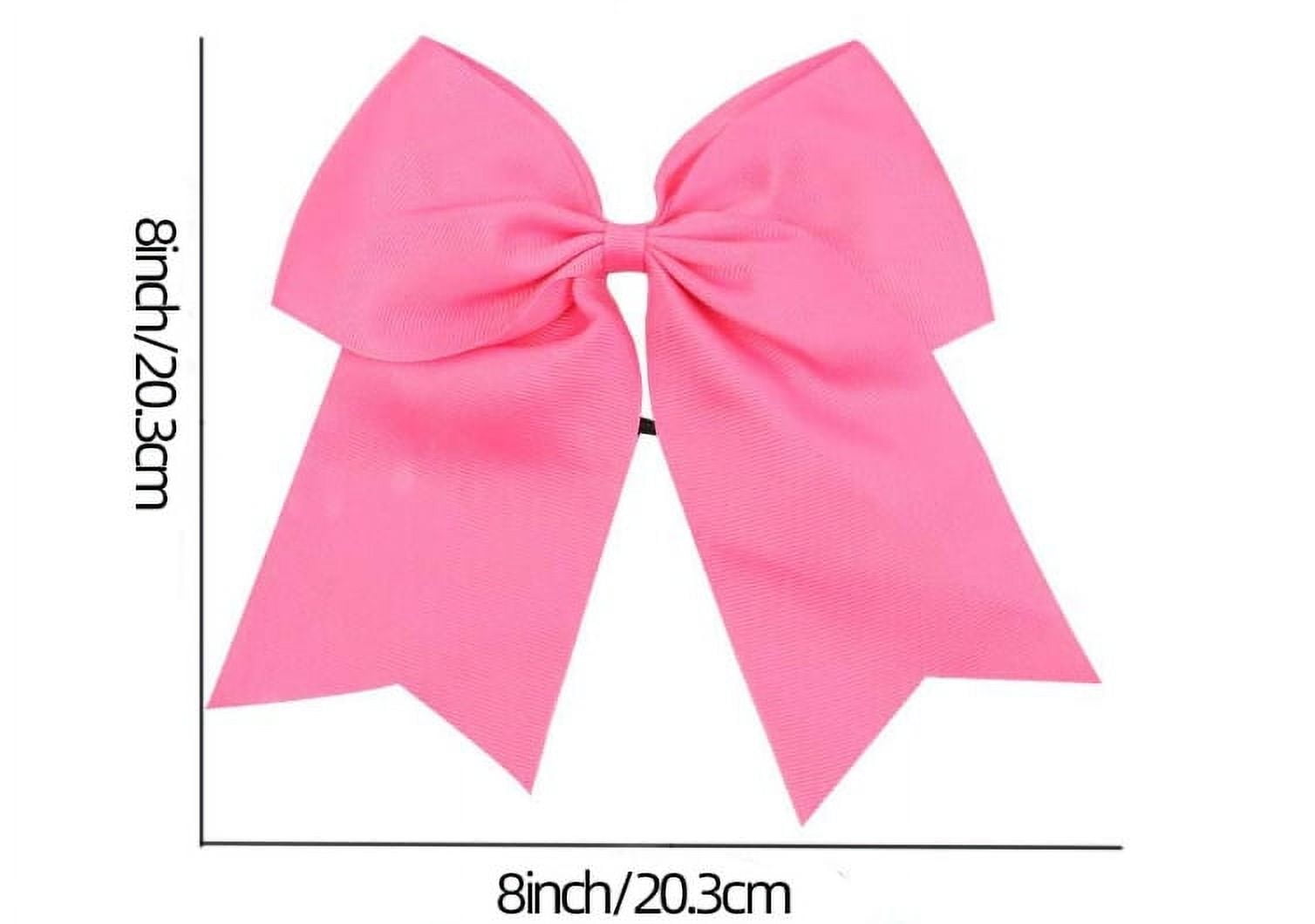 Yoyauz 8" Plus Cheerleader Bow Girl Hair Ornament with Ponytail Stand Bow Cheerleader Soft Football Competition Sports