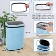 thumbnail image 2 of BIQWBIC 13 Gallon Automatic Trash Can, Touchless Stainless Steel Kitchen Garbage Can, Blue, 2 of 6