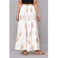 thumbnail image 4 of Women’s White Floral Tiered Long Maxi Skirt with Elastic Waist – Casual Summer Skirt - XS, 4 of 6