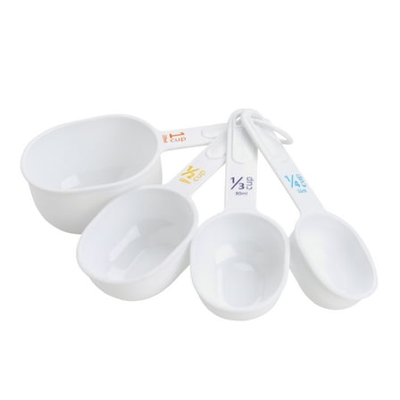 Plastic Measuring Cup Set, Plastic, White, GoodCook, 4-Pieces