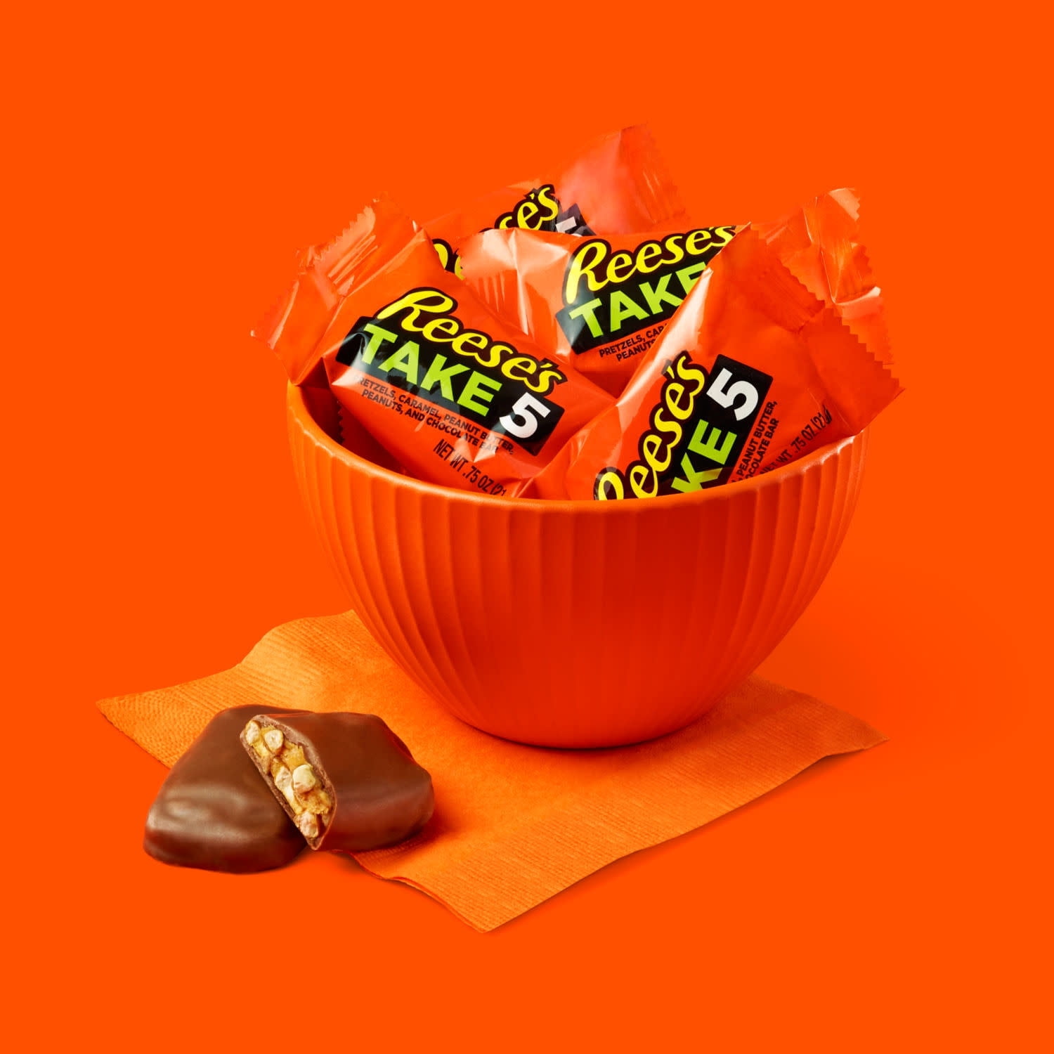 Reese's Take 5 Pretzel, Peanut and Chocolate Snack Size Candy, Bag 10.5 oz