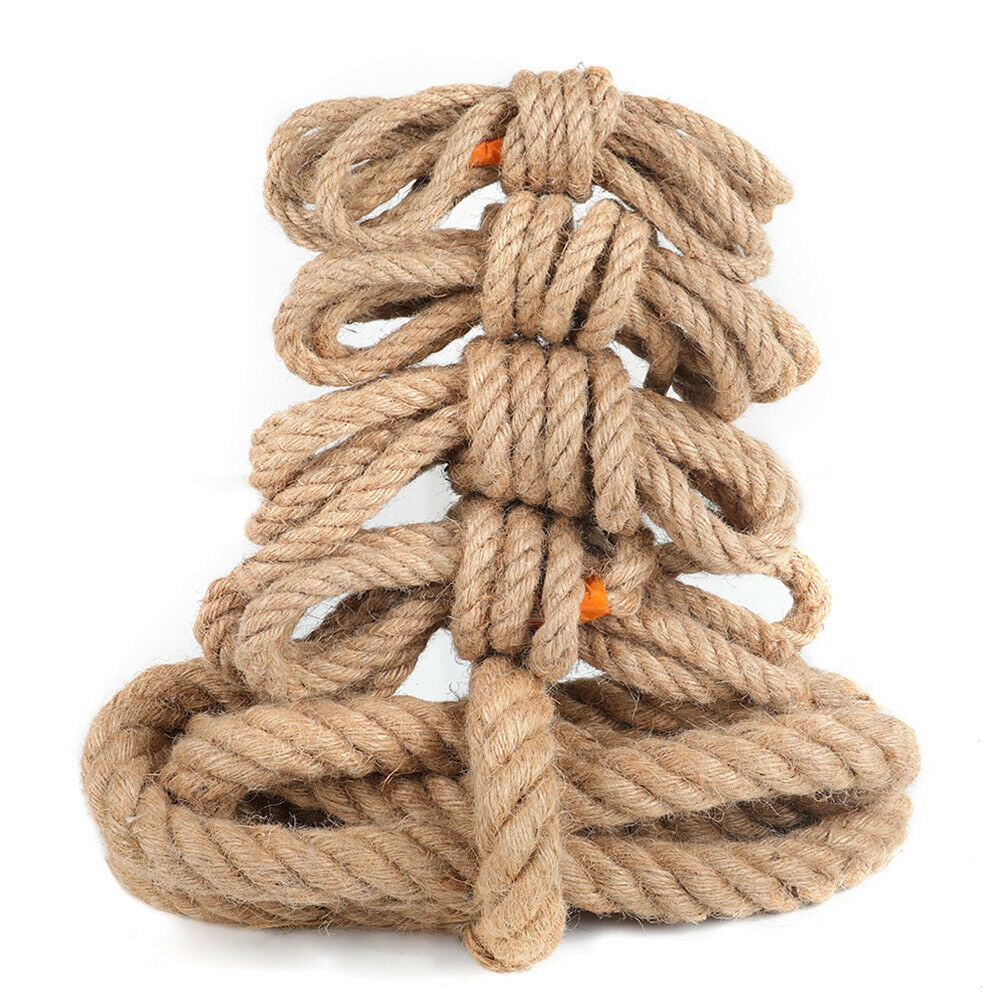 Tan Brown Natural Rope Tree Hanging Swing Climbing Decorative Landscaping - SGT KNOTS Dock 1.5 in x 50 ft Twisted Manila Rope Hemp Rope Thick Heavy Duty Rustic Outdoor Cordage for Craft