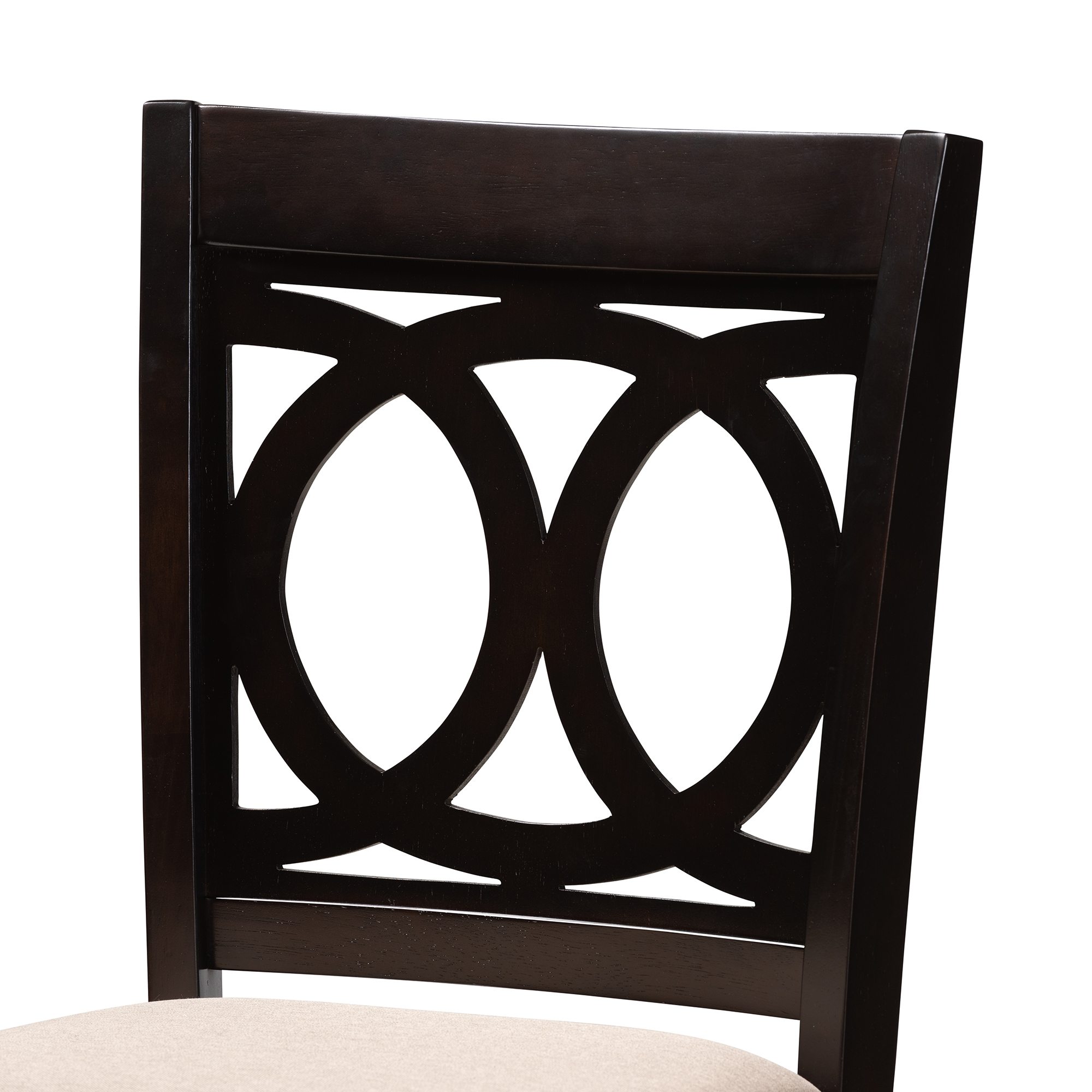 Baxton Studio Lenoir Modern and Contemporary Sand Fabric Upholstered Espresso Brown Finished 5-Piece Wood Pub Set