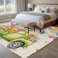 thumbnail image 4 of 5'x7' Area Rugs for Living Room Bedroom, Spring Truck Floral Washable Rug Carpet Runner Indoor Outdoor, Watercolor Garden Flowers Butterflies Beige Non Slip Floor Mats Area Rug for Kitchen, Nursery, 4 of 8