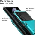 thumbnail image 4 of for Galaxy S21 Ultra Wallet Case Credit Card Holder 4-Card Flip Men Women Cover Slot Back Pocket Dual Layer Protective Hybrid Hard Shell Bumper Armor Case for Samsung S21 Ultra 6.8 Light Blue, 4 of 14