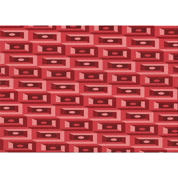 Ahgly Company Indoor Rectangle Patterned Valentine Red Area Rugs, 6' x 9'