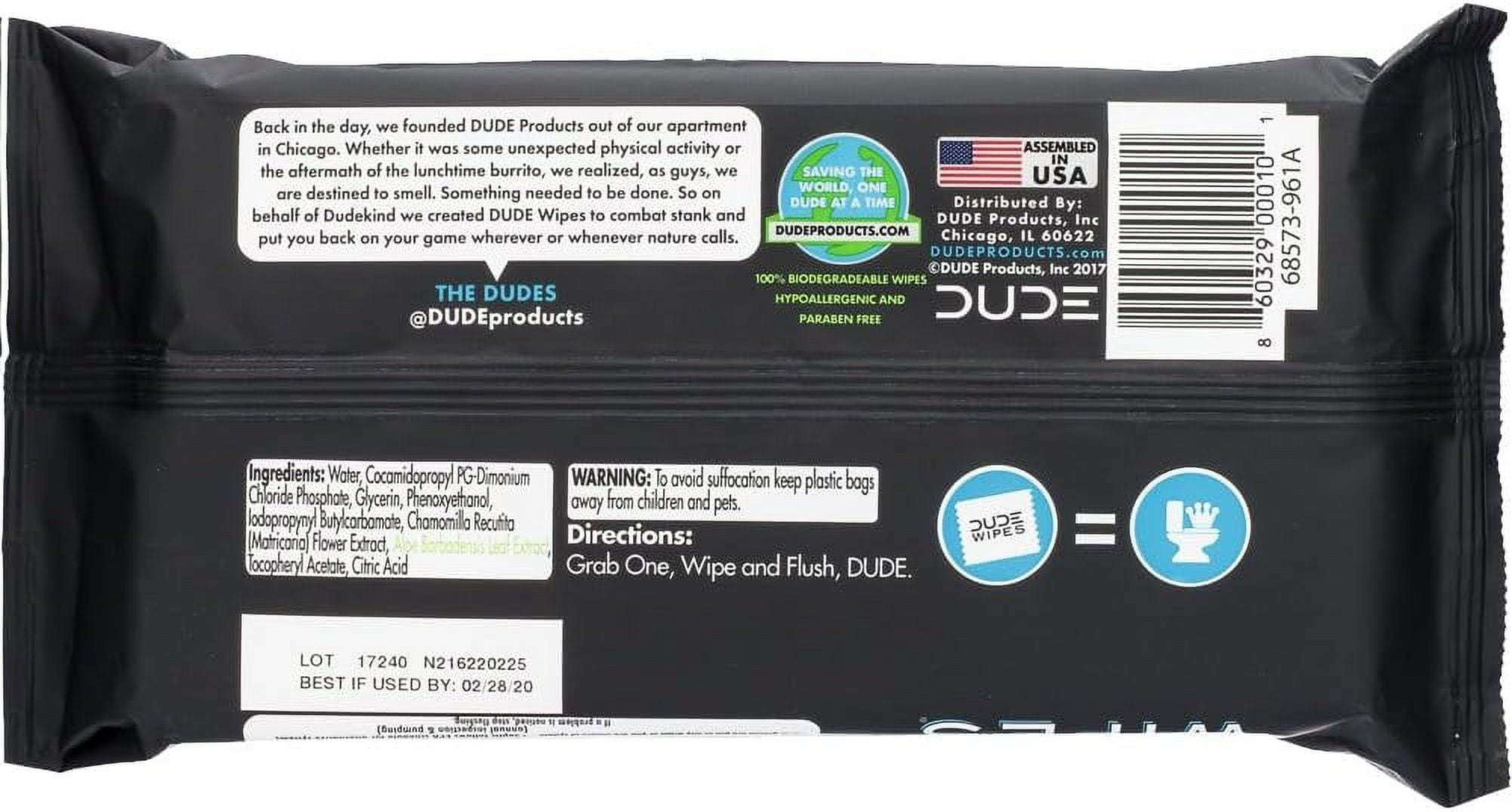 DUDE Wipes - Flushable Wipes - Unscented 8 Pack + Mint Travel Pack, 402 Wipes - Extra Large Dispenser Wet Wipes with Vitamin E & Aloe For Men - Septic and Sewer Safe