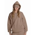 thumbnail image 3 of Women Hoodies with Eye Mask Oversized Long Sleeve Comfy Casual Basic Pullover Sweatshirts Fall Outfits Y2K Clothes Camel Color 4XL, 3 of 8