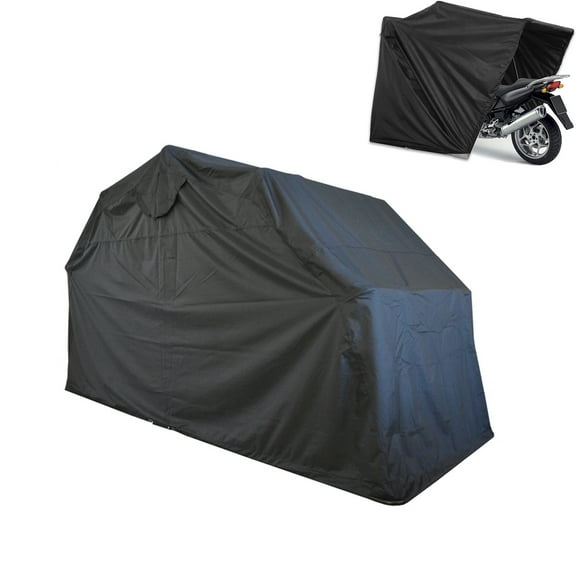 INTBUYING Motorcycle Storage Garage Shelter Bike Scooter Cover Tent Black (L/11.3x6.2x6.23ft)