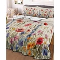 thumbnail image 3 of Quilts Twin Size, Pastoral Spring Floral Soft Comforter Bedding Set for Bed, Rustic Summer Flower Botanical Lightweight Quilted Bedspread with Pillow Cover(2 Pieces) for All Season, 68x86 Inch, 3 of 6
