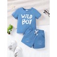 thumbnail image 2 of Toddler Boy Summer Outfit Set Wild Boy Short Sleeve Shirt Stretchy Shorts Trendy Clothing 9M-4Y, 2 of 5