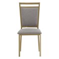 thumbnail image 4 of Weston Home Declan Gold Metal Frame Upholstered Grey Linen Dining Chairs, Set of 4, 4 of 8