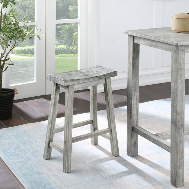 Boraam Sonoma Saddle Counter Stool, Storm Gray Wire-Brush - Walmart.com