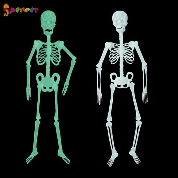 Spencer 150cm/60Inch Halloween Hanging Luminous Skeleton Decor Full Body Glow in The Dark Scary Prop Halloween Outdoor Party Decoration