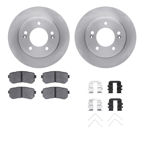 Dynamic Friction Company Rear Brake Rotors with 5000 Advanced Brake Pads includes Hardware 6512-03324