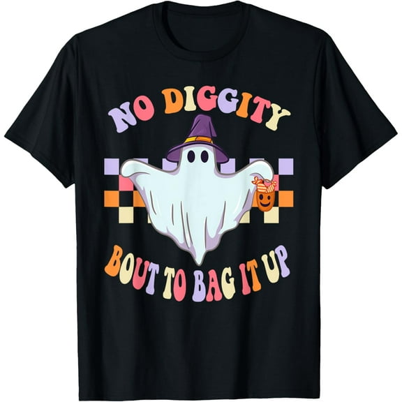 No Diggity Bout To Bag It Up Ghost Funny Halloween T-Shirt