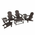 thumbnail image 3 of WestinTrends Malibu 7-Pieces Outdoor Patio Furniture Set, All Weather Outdoor Seating Plastic Adirondack Chair Set of 4, Coffee Table and 2 Side Table, Dark Brown, 3 of 13