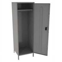 Wardrobe Locker, 24 in W, 24 in D, 78 in H, (1) Tier, (1) Wide, Medium Gray