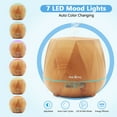 thumbnail image 3 of 550ml Essential Oil Diffuser, Daroma Upgraded Remote Control 6 In 1 Aromatherapy Ultrasonic Cool Mist Humidifier, 7 Color Changing Mood Lights & Waterless Auto-Off for Home Office Gift, Light Wood, 3 of 7