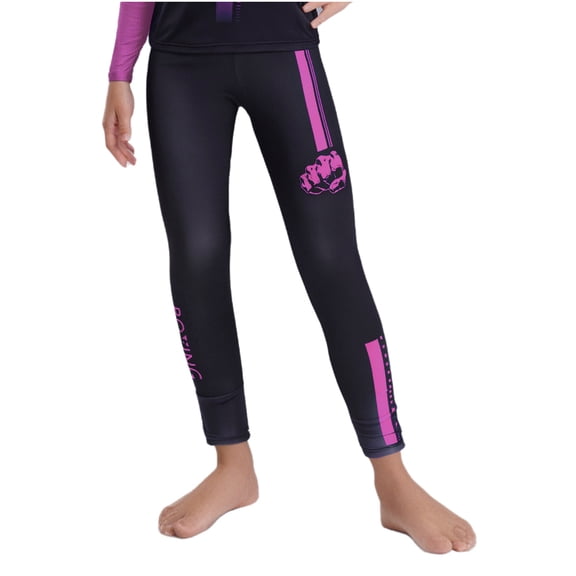 Haitryli Kids Boys Muay Thai Jiu Jitsu Bjj Pants Grappling Compression Legging Fancy Dress Themed Party Wear Purple 8