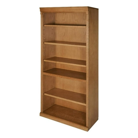 Bowery Hill Contemporary 6-Shelf 72"H Wood Bookcase in Natural