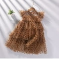 thumbnail image 3 of SonxaHe Toddler Girls Dresses Fly Sleeve Polka Dot Prints Tulle Dress Kids Summer Dance Party Ruffles Princess Dress Beige,Szie 3-4 Y, 3 of 7