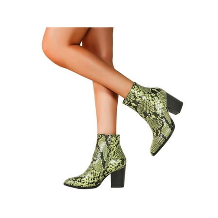 

Daeful Womens Ankle Boots Block Mid Heel Ladies Zip Up Smart Booties Shoe