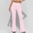 thumbnail image 5 of Mgmyaa Women's Soft Stretchy Polyester Spandex Flare-Leg Girlfriend Full Pants with Pull-On Mid Waist Moisture-Wicking Stretchable Active Fit Yoga Trousers for Sports Pilates Workout Daily, 5 of 9