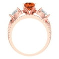 thumbnail image 4 of 1.89 ct Brilliant Round Cut Red Zircon 18K Rose Gold Solitaire with Accents Engagement Bridal Wedding Ring Band Set size 5.25, 4 of 7