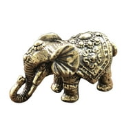 2 Pcs Elephant Ornaments Thai Decor Pearlescent Animal Decorations Brass