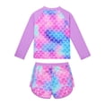 thumbnail image 4 of Usaibhir Girls Rash Guard Swimsuit Scales Print Shirt with Shorts for Sports Girls Swimsuits Size 3-10Y, 4 of 8