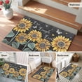 thumbnail image 6 of Sunflowers Rustic Area Rugs 2x3 for Living Room, Spring Summer Pastoral Flowers Black Non Slip Washable Rug Runner, Low Pile Indoor Floor Carpet Mat Bathroom Rugs for Bedroom, Kids Room, 6 of 9