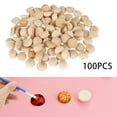 thumbnail image 6 of S SERENABLE 100 Pieces Unfinished Half Wood Beads Wood Half Beads Unpainted Wooden Split Balls for Home Decor Kids Arts Crafting Painting 1.5cmx0.75cm, 6 of 8
