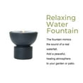 thumbnail image 5 of LuxenHome Dark Gray Resin Round Bubbler 18.7" Tall Outdoor Fountain with Lights, 5 of 7