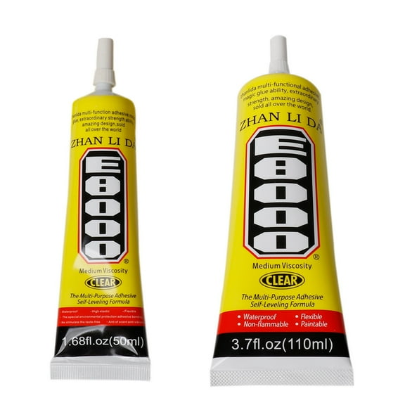 Fdelink E8000 Waterproof Glue,50Ml 110Ml Adhesive,Diy Jewelry Clear Craf Glue for Shoes Paste Adhesive Diamond Sealant Tools & Home Improvement,Diy Glue,1X50Ml Glue, 1X110Ml Glue