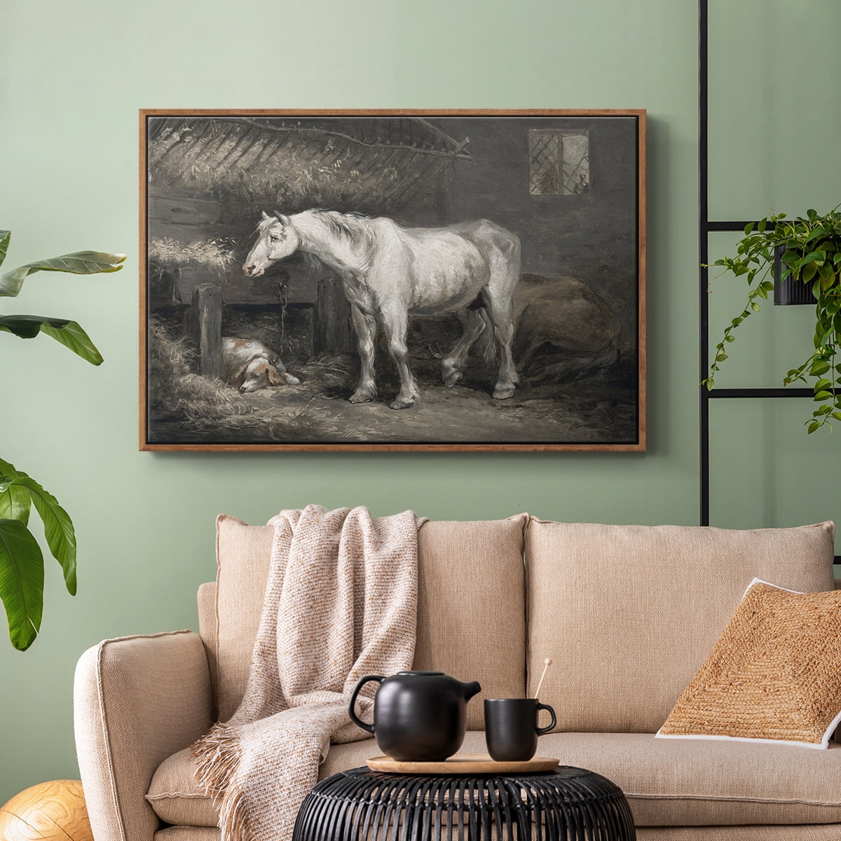 Vintage Animal Print-XLII By Wexford Home Framed in Walnut Wood Gallery Wrapped Canvas 17 in. x 25 in.