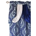thumbnail image 4 of Luxury Jacquard Curtain Panel with Attached Waterfall Valance, 54 by 84-Inch LANA Navy Blue (2-Panels), 4 of 8