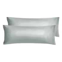 Unique Bargains 2 Pack Polyester Satin Body Pillow Cover 20" x 54" Gray
