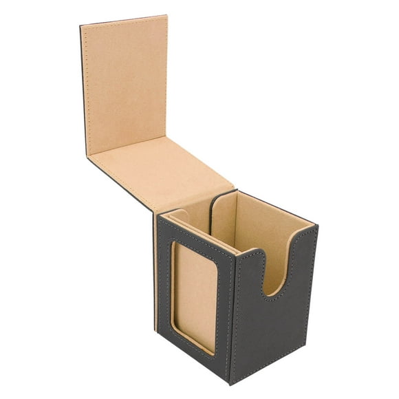 Trading Card Storage Box Card Deck Box,PU Leather Magnetic Closure Separate Card Deck Case Card Deck Storage Box with Lid Detachable for 100pcs+ Game Cards(Khaki)