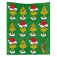 thumbnail image 1 of Mantas de vellón navideñas del Grinch, 203 x 152 cm, divertidas mantas navideñas Grinch, suaves y adecuadas para todas las estaciones, ideales para el hogar, el dormitorio y el sofá (J), 1 of 1