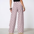thumbnail image 4 of DHFJKG Polka Dot Jeans Womens Loose Fit Mid Rise Denim Trousers Wide Leg With Pockets Comfortable Trousers, 4 of 6