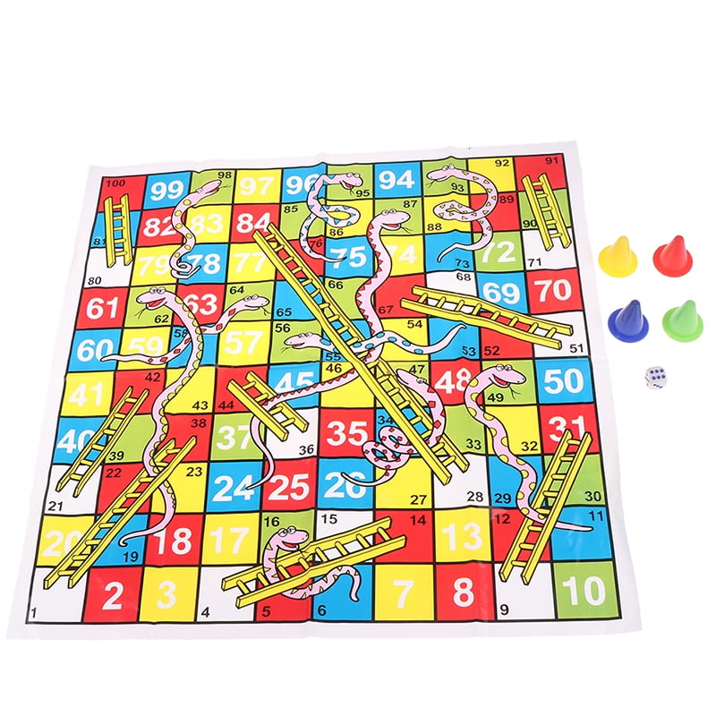 Snakes and Ladders Traditional Children Board Game Kids Travel Funny Toy Jian 