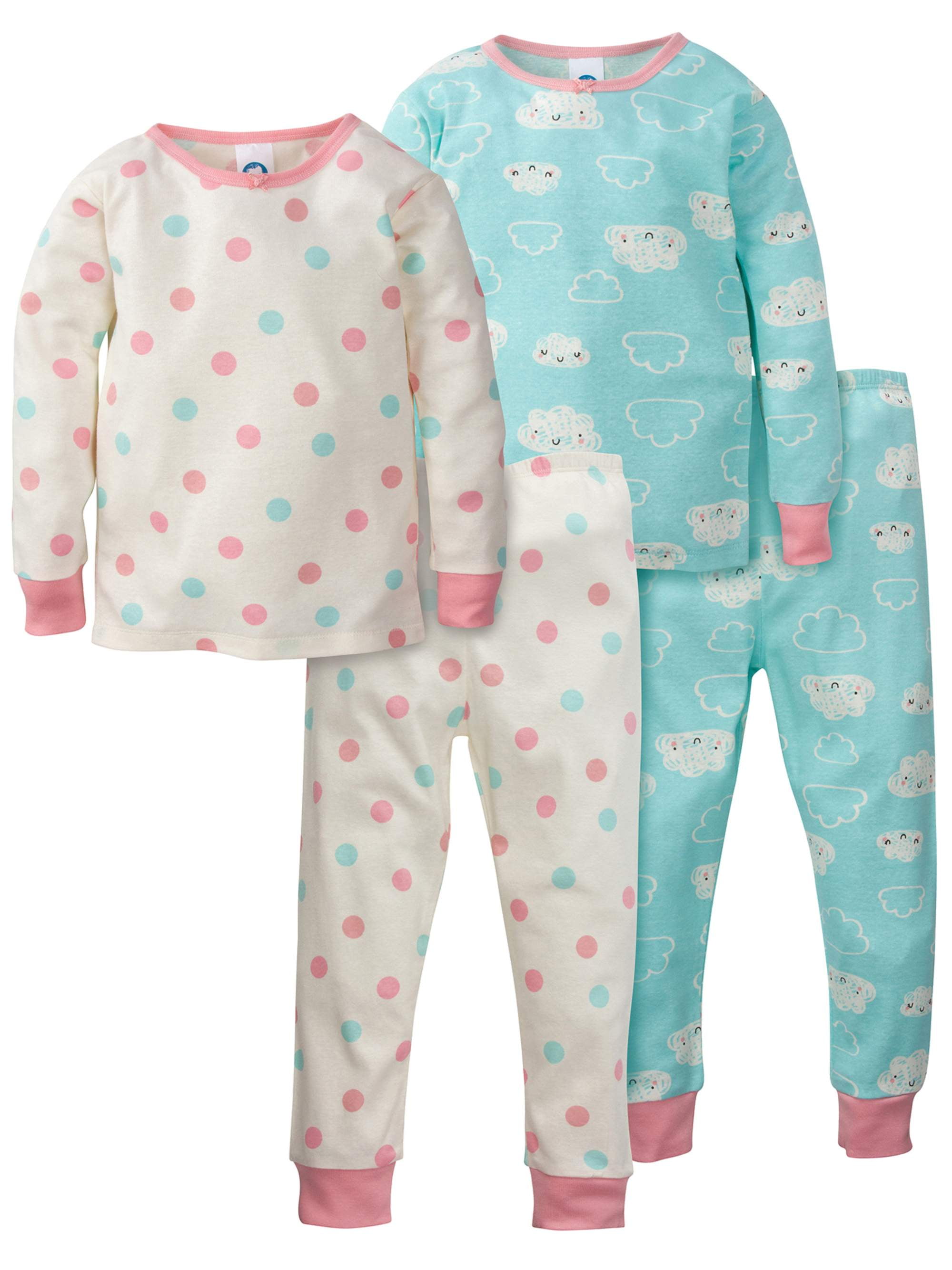 GERBER Boys Toddler Organic 2 Pack 2-Piece Cotton Pjs