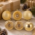 thumbnail image 4 of 6 Pack 3 Inch Gold Christmas Decorative Ball Ornaments, Hanging Pendant Bauble for Xmas Tree Wedding Holiday Party Festival Home Decor, 4 of 6