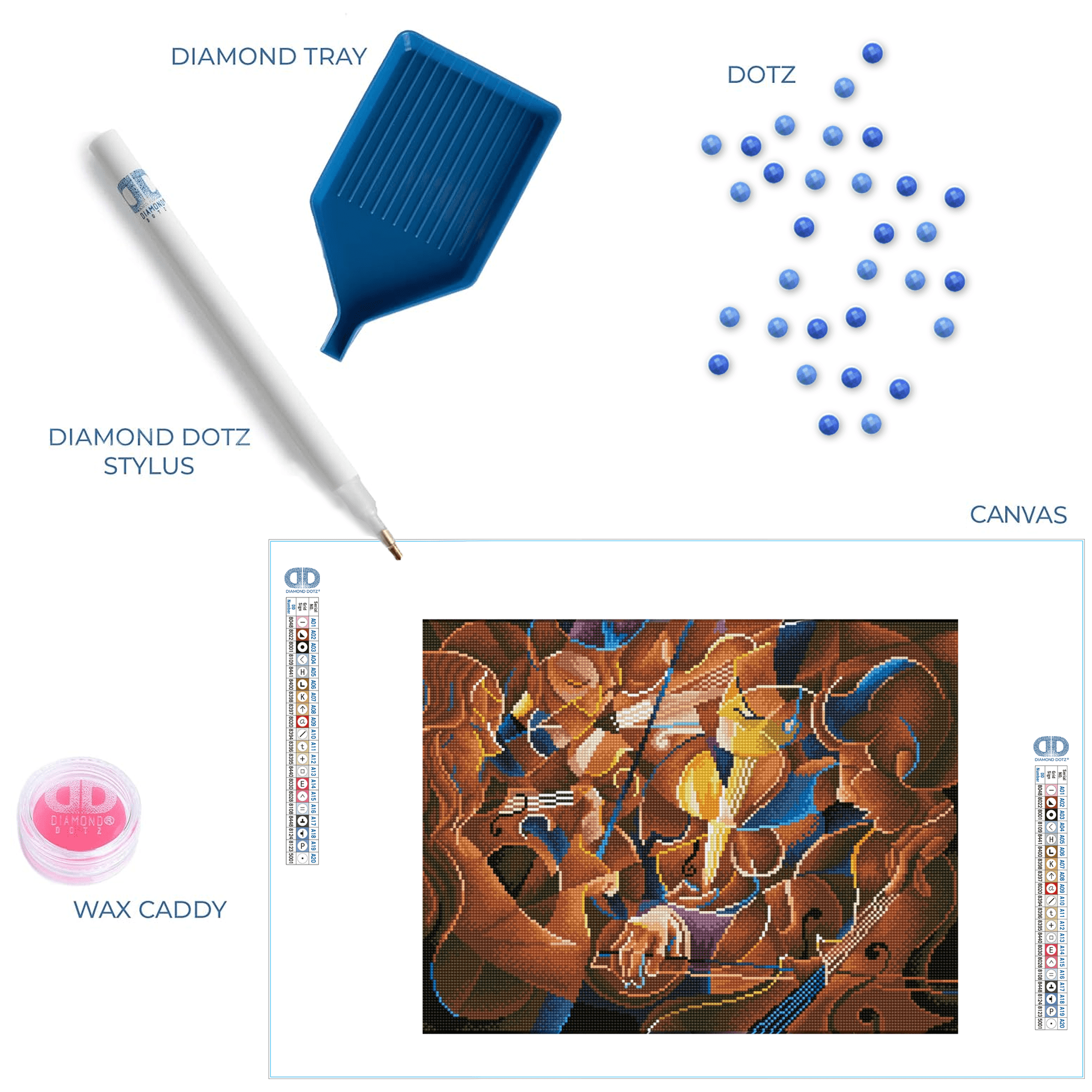 Diamond Dotz Musical Jam Symphony Diamond Painting Kits for Adults - Diamond Art Kits a Relaxing Creative Craft Kit with Dotz Gems  22"x16"