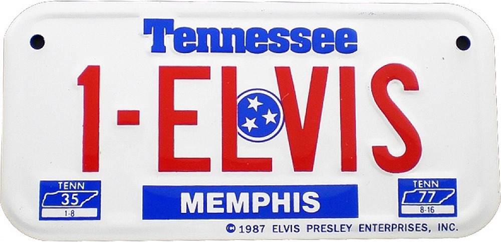 Elvis Presley #1 Memphis Tennessee Tag Metal License Plate