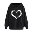 thumbnail image 2 of Posijego Hoodie for Women Spring 2025 Sweatshirts Hooded Long Sleeve Heart Graphic Printed Pullover Tops, 2 of 6